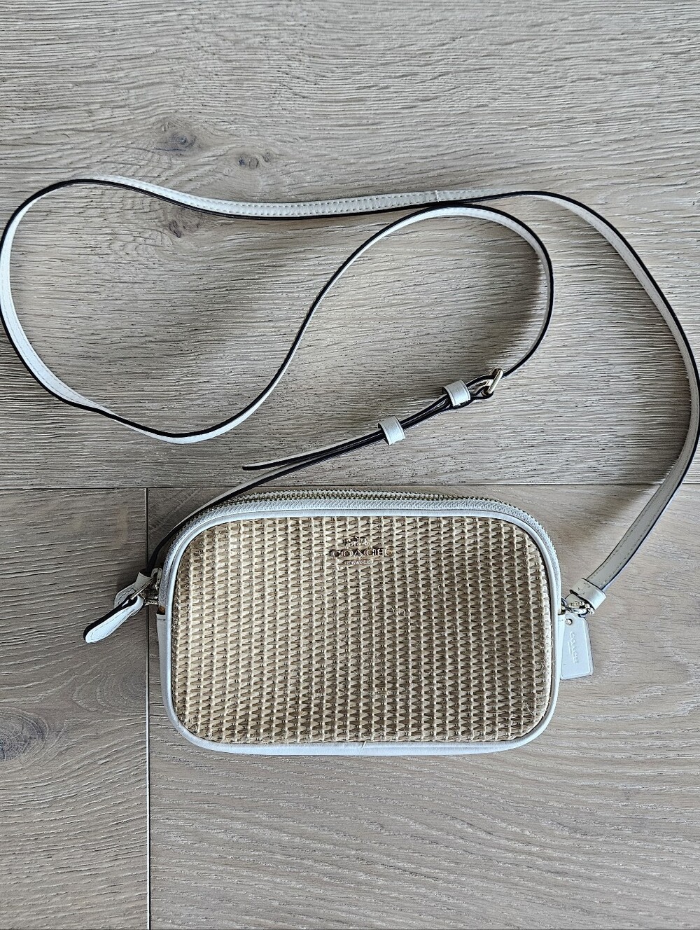 Coach Raffia Ivory Crossbody Bag